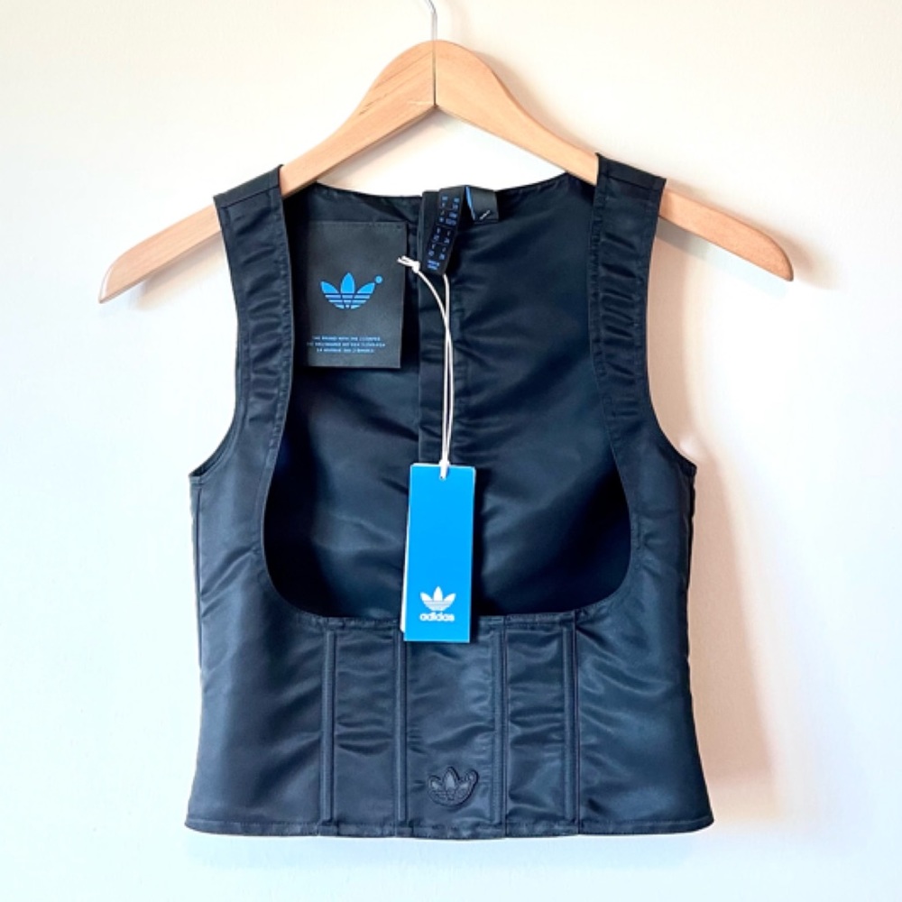 Adidas Blue Version Underbust Black Corset Sz XS